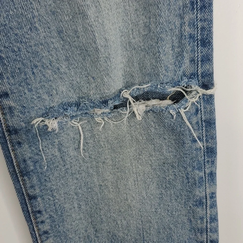 We The Free Skinny Jeans Ripped Knee Raw Hem High Rise Ankle Button Fly Women 26
